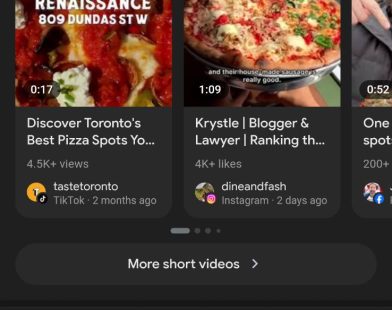 YouTube Shorts are climbing Google search pages